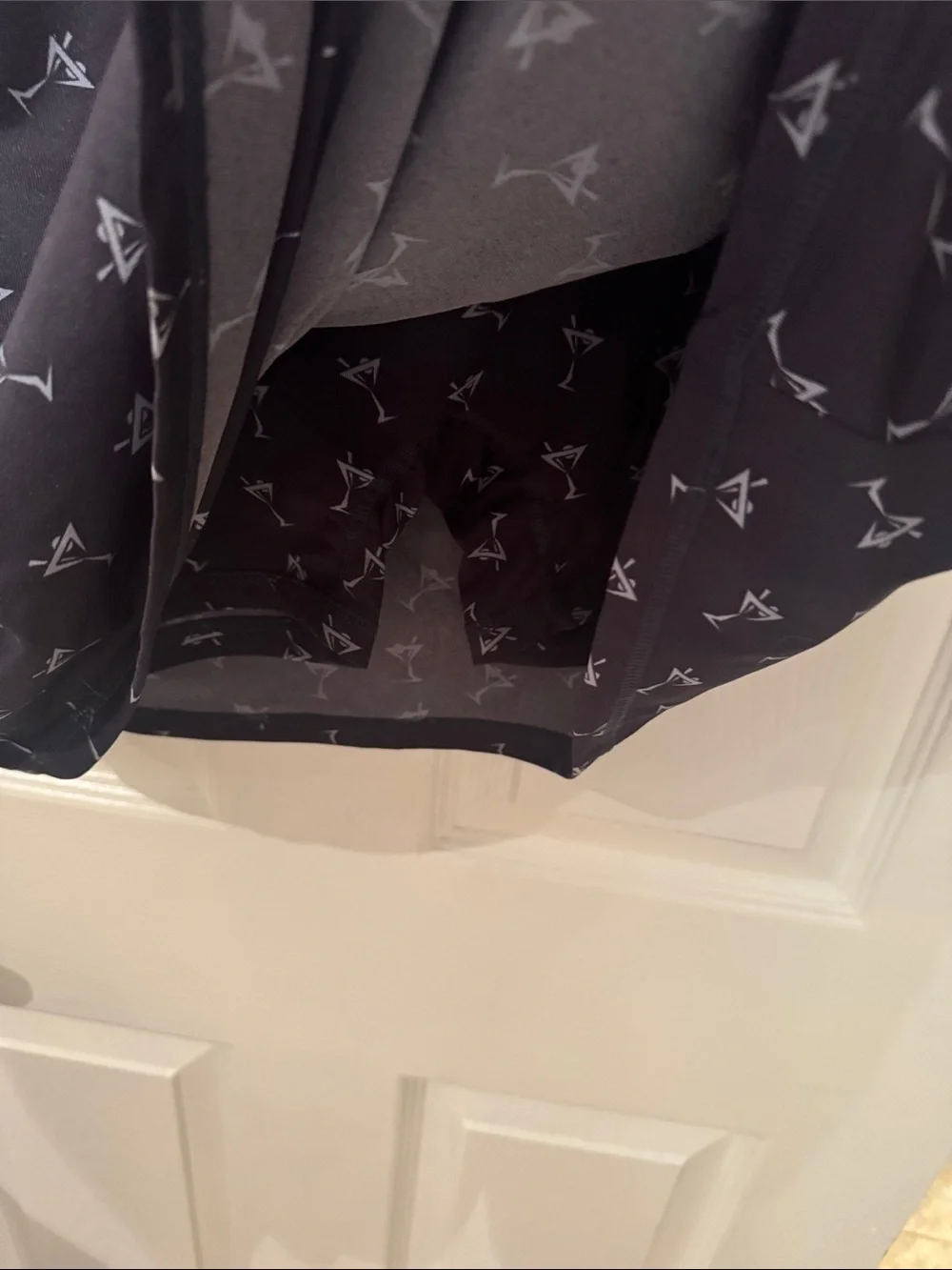 Golf Mini Skort with White Martini Print - Navy